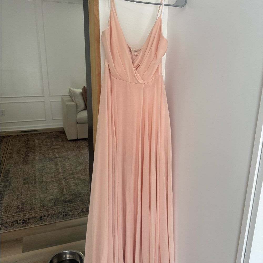Lulu's Pink Spaghetti Strap Maxi Gown